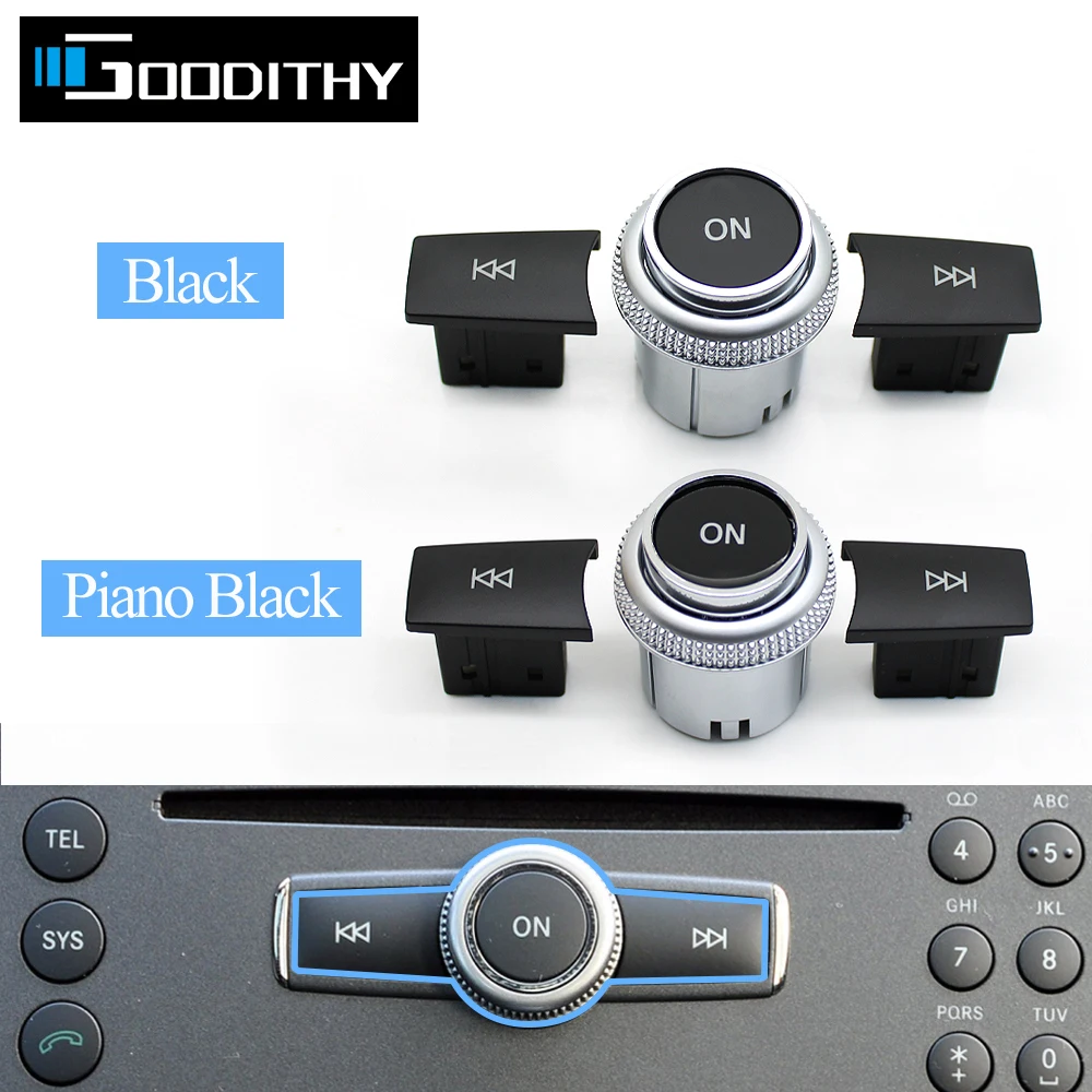 5PCS Front Center Console CD Player Button Radio Knob Switch Cap For Mercedes Benz W204 X204 W212 W207 W218 W166 W156 W176 W172 