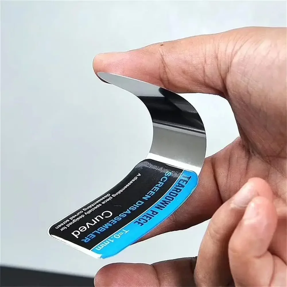 الصلب معدن الهاتف المحمول منحني شاشة LCD Spudger فتح حدق بطاقة أدوات رقيقة جدا مرنة الهاتف المحمول تفكيك أداة #6