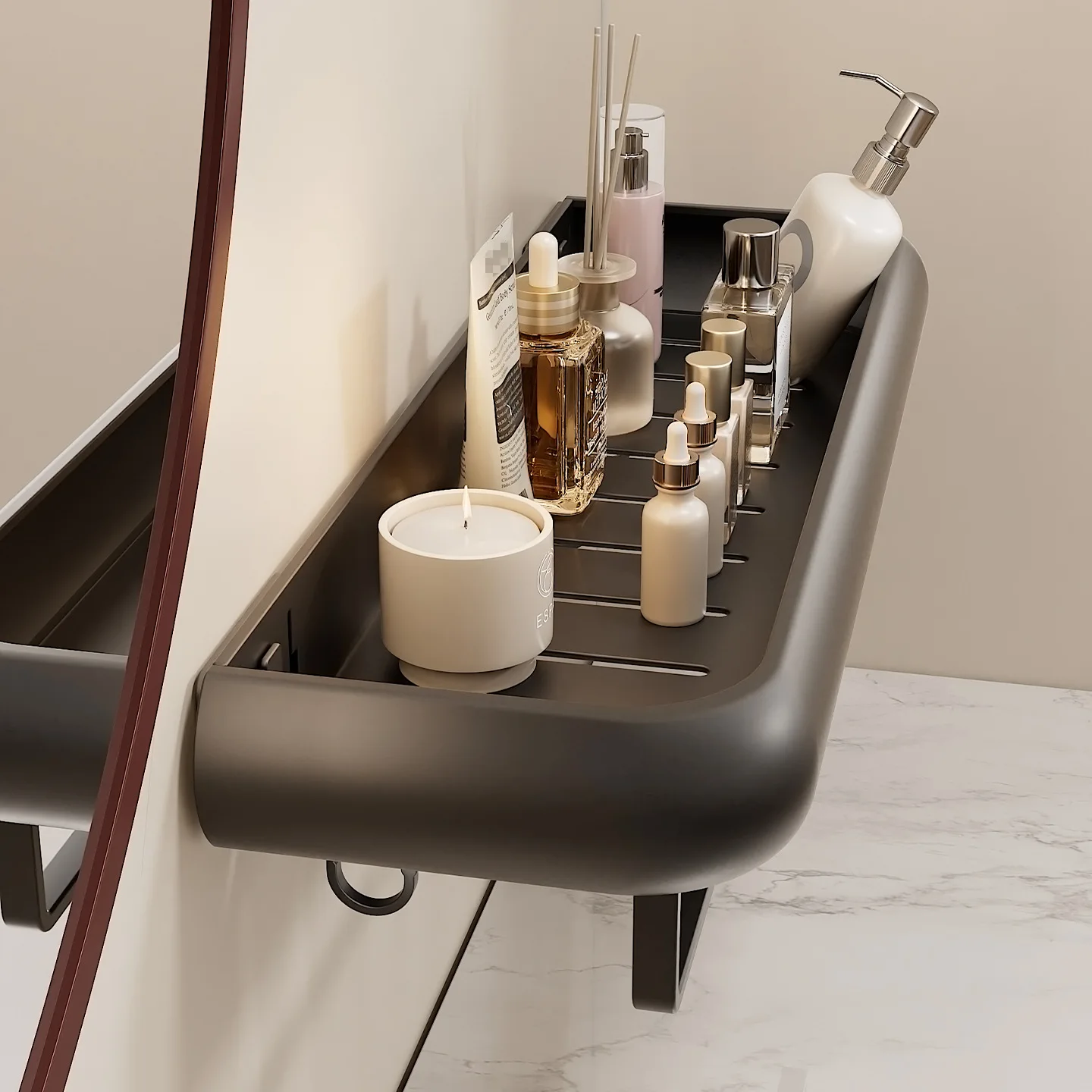 Toilet Rack No Punching Gun Gray High Value Wall Hanging Bathroom Washstand Toilet Toilet Storage Shelf