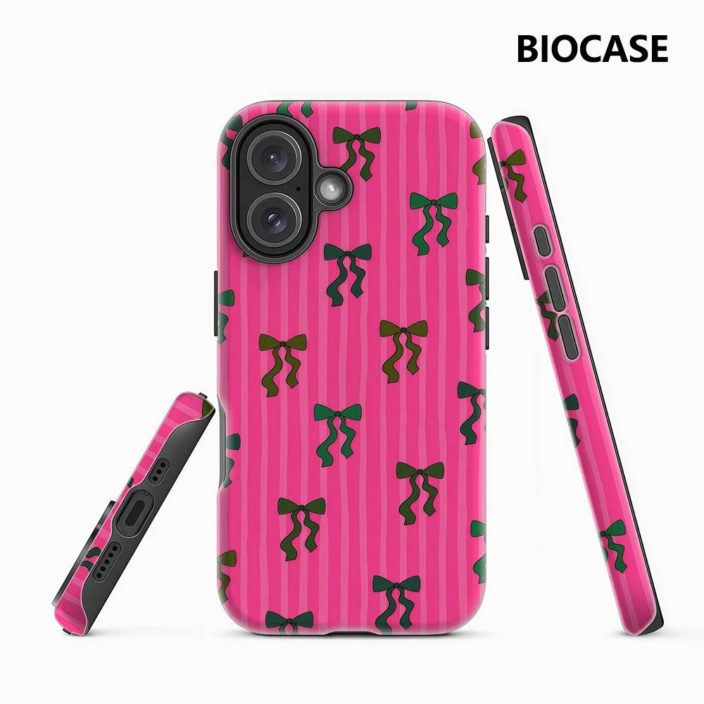 Rosa und grüne Schleifen IPhone 17 Must-Haves Handyhülle für IPhone 17 16 15 14 13 12 Pro Max Plus Doppelschichtige Rückseite