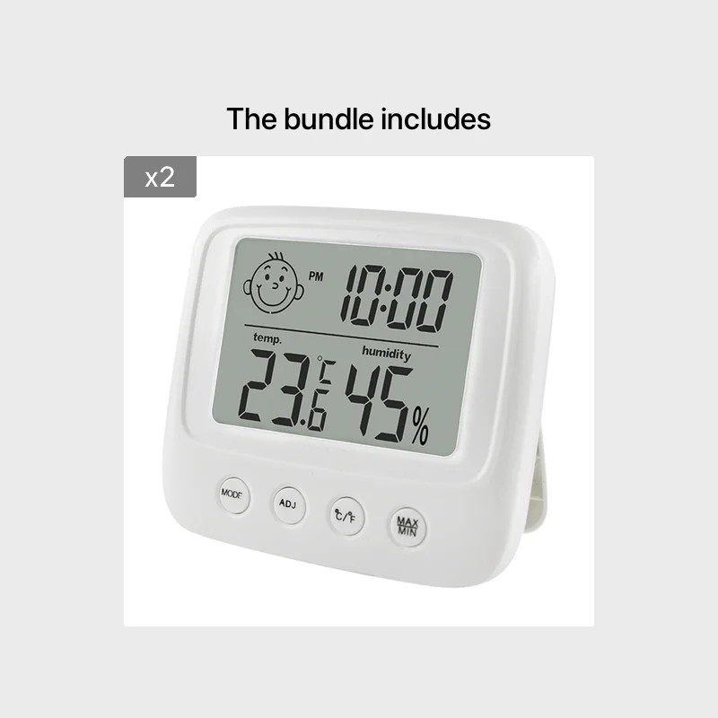 1/2Pcs 디지털 LCD 실내 편리한 온도 센서, 습도계 온도계 습도계 게이지, 가정 및 자동차용