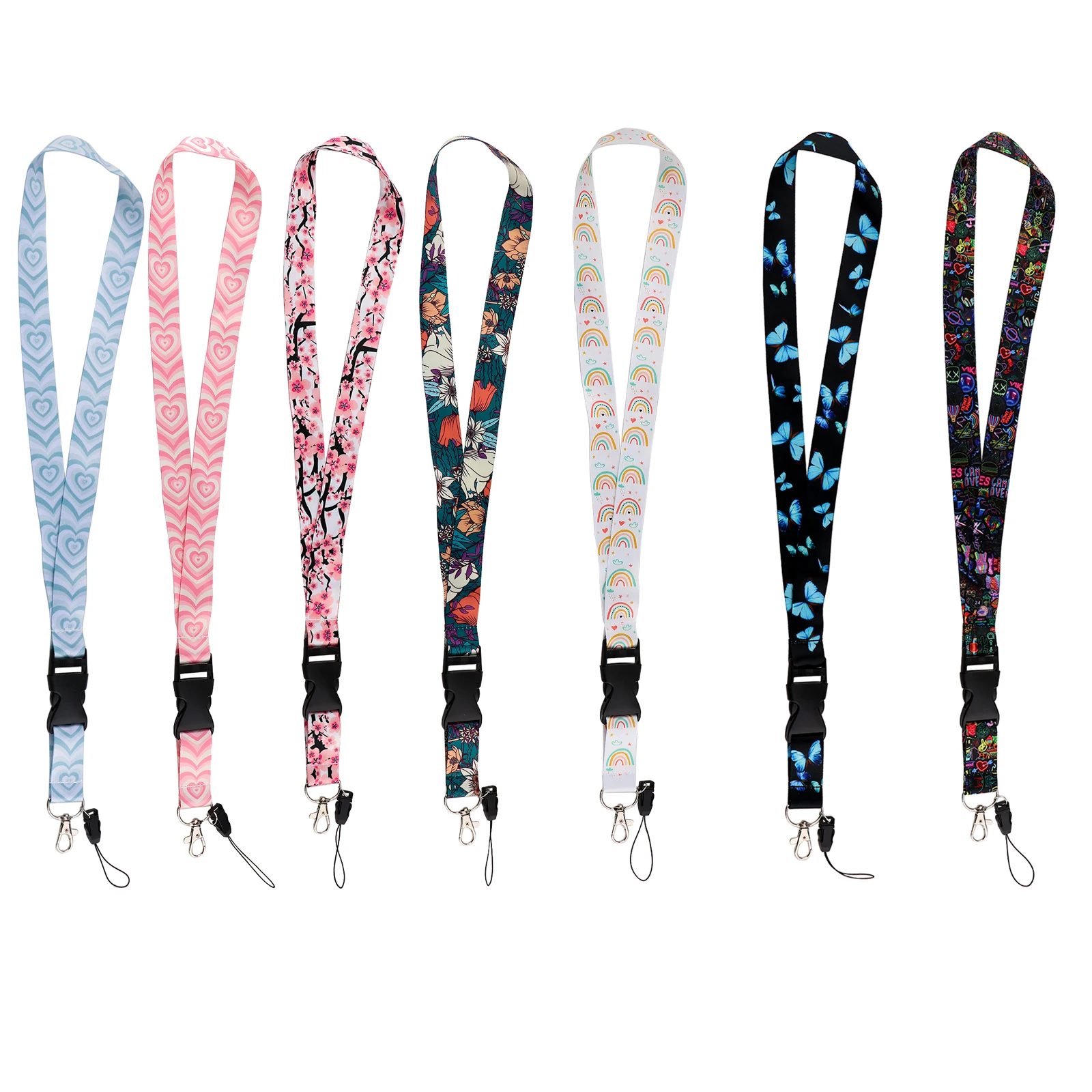 Pink Love Cell Phone Lanyard Moon Lanyards for Key ID Card Employee Card Badge Holder ID Card Lanyard Phone Accessories