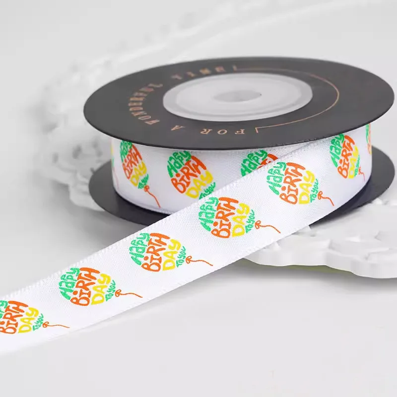 New 20mm 9 Meters Colored Cartoon Cake Cotton Ribbon Wrapping Embellishments Party Decoration Ribbon DIY Gift Packagin Ribbon