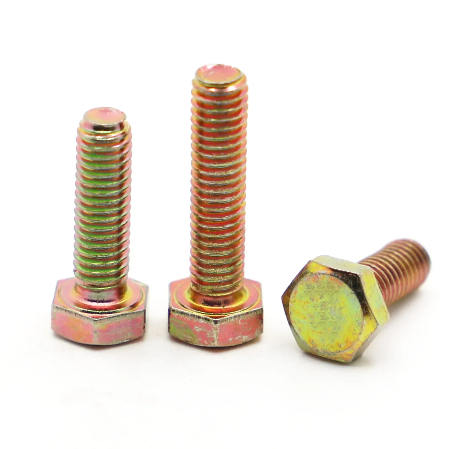 

M6 M8 M10 M12 Color Zinc Plating Carbon Steel Metric Threaded External Hex head Screw Outer Six Corner Bolts