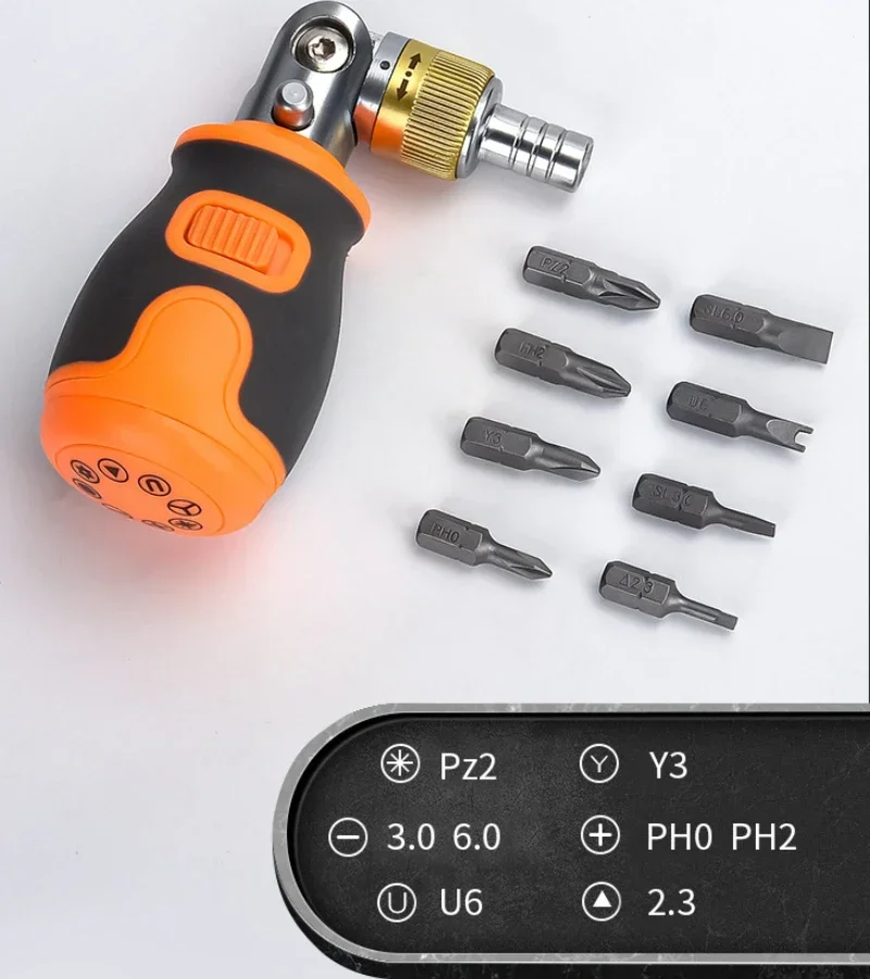 Imagem -05 - Impact Rated Multi-bit Screwdriver Ajustável Ratcheting Screwdriver Magnetic Nut Driver Tool Cruz Slotted Hex em 1