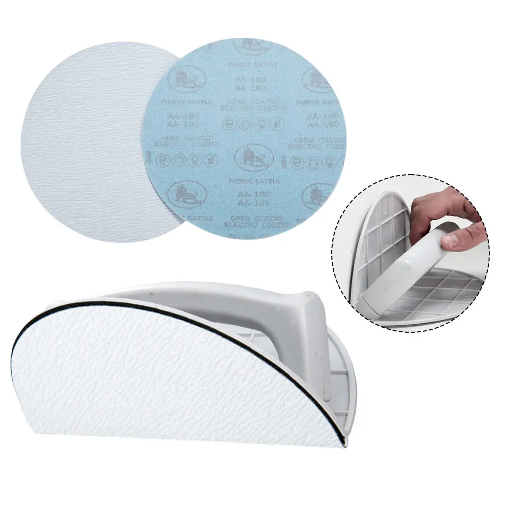 

Многофункциональная полукруглая угловая шлифовальная машина с 10 сменными подушечками для наждачной бумаги для дерева, металла, пластика и гипсокартона