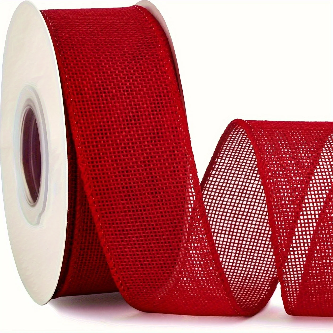 1 Rolle rotes Sackleinenband mit Kabelkante – perfekt für große Schleifen, Girlanden und Outdoor-Dekorationen, festes rotes Band, Bastelmaterialien