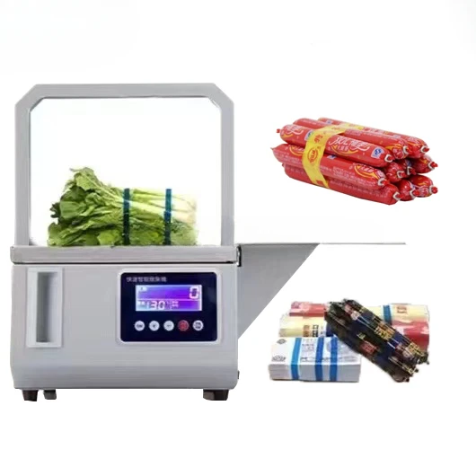 Automatic Hot melt OPP tape Banding Machine Supermarket Vegetable Fast Binding Strapping Machine Plastic Strap Packing Bundling