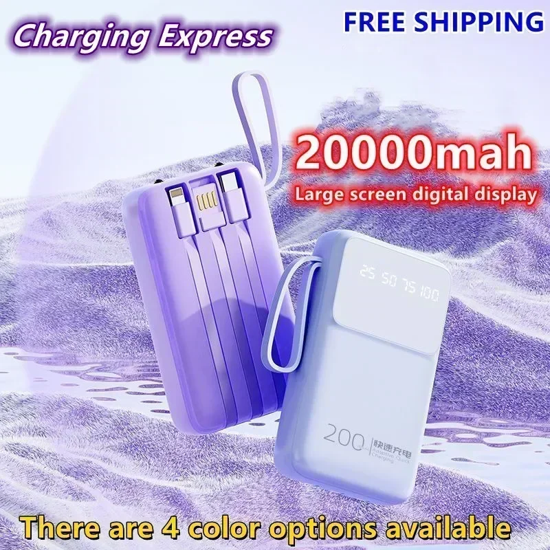 20000mAh Mini Wireless Power Bank Large Capacity Fast Charging Mobile Power IPhone Type-C Emergency External Battery