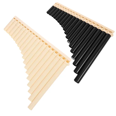 Miwayer 18-Piece Pan Flute Wind Instrument Set C-Key Eco-Resin with Study Guide for Beginners & Music Lovers