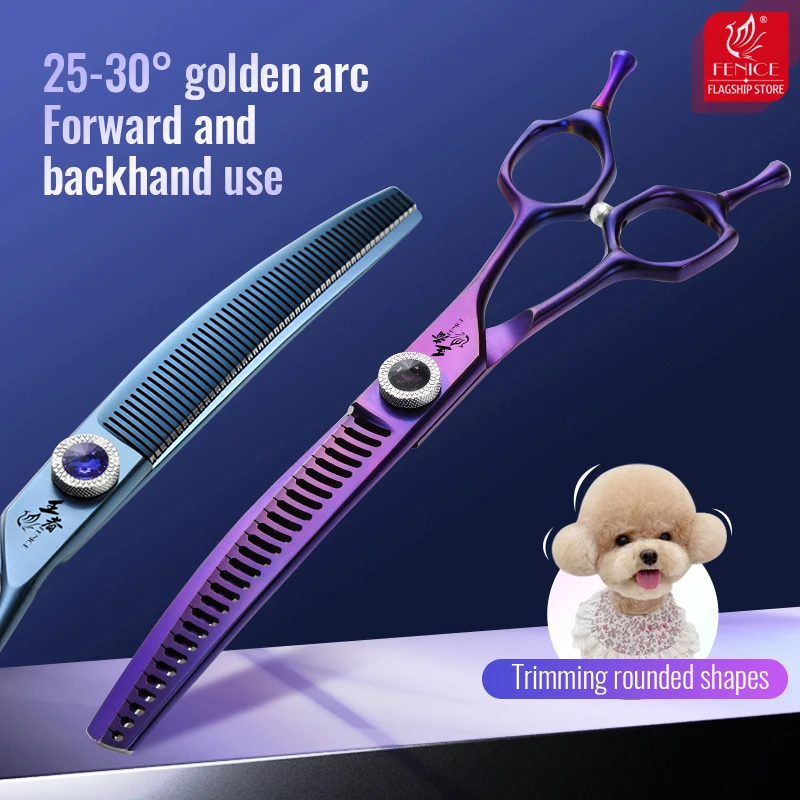 Fenice Imperatorial Series 7.0 inch Professional Dog Grooming Scissors Curved Thinner&Chunker Pet Scissors Grooming for Dogs