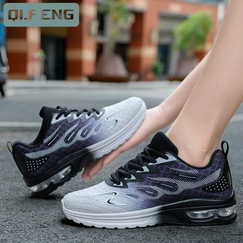 Women Big Size Autumn New Air Cushion Shoes Mesh Breathable Lightweight Comfortable Sneaker Fashion Casual Sports Large Footwear