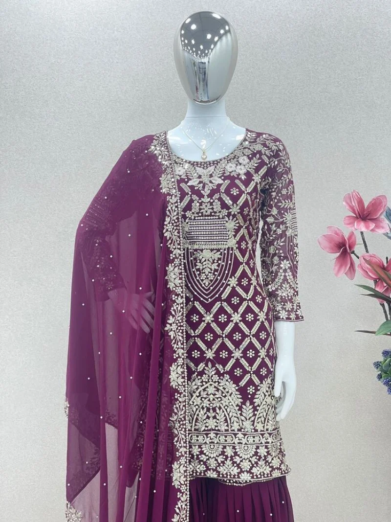 SHRARA SET KURTA SHARAR DUPATTA Paquistão Vestido De Noiva