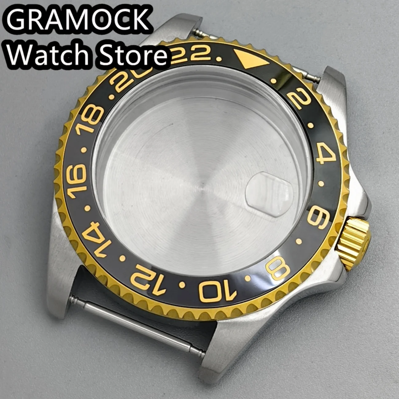 

Мужские двухцветные золотые часы с корпусом 43 мм, черно-серым безелем GMT, сапфировым стеклом, водонепроницаемые, для механизмов NH34, NH35, NH36, NH38, NH39, NH70.