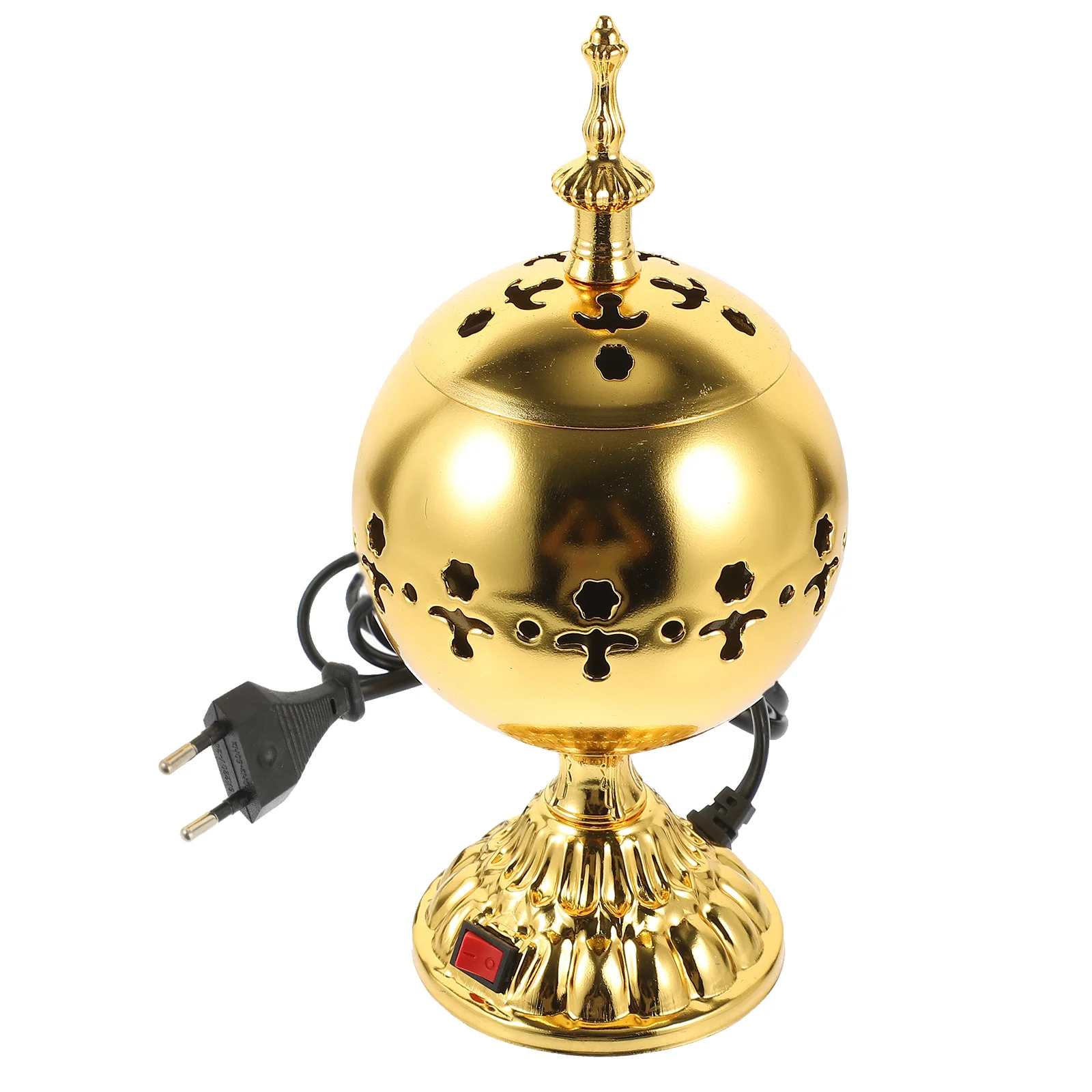 

Plug-in Incense Burner Retro Decor Electric Censer Holder Middle East Golden Iron