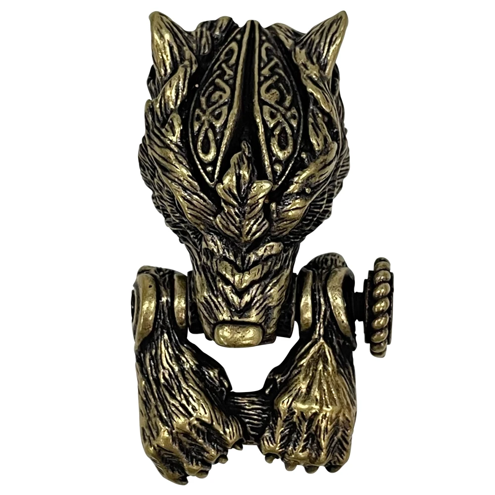 EDC Outdoor Tool DIY Accessories For Bracelet Weaving Paracord Multifunction Buckle Brass Wolf Head / Dropshipping