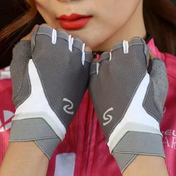 Summer Men Women Half Finger Silicone Anti Slip Outdoor Sport Cycling Glove Tactical Fitness Sunscreen Sun Mitten G113