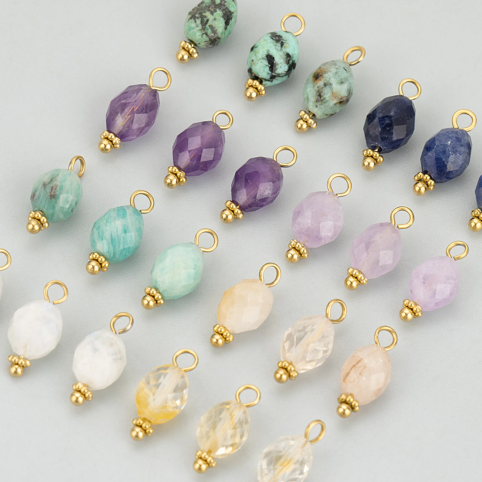 GUFEATHER, 10 Stück/Los, MG75, Schmuckzubehör, Edelstahl, Naturstein, Charms, handgefertigt, Schmuckherstellung, DIY-Anhänger