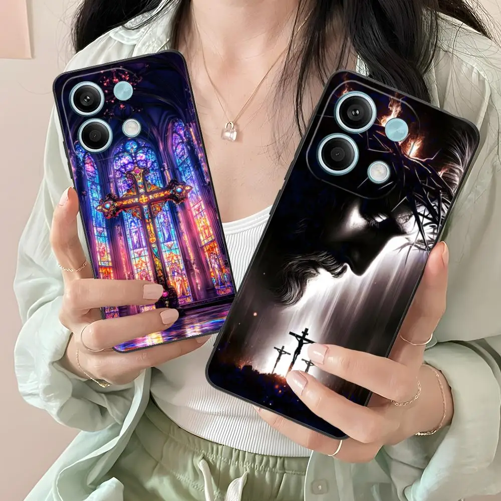 

Чехол для мобильного телефона «Иисус Христос» для Xiaomi Redmi Note 14 13 12 11 A5 3 2 1 Pro Plus 4G 5G с цветной печатью, довольно роскошь