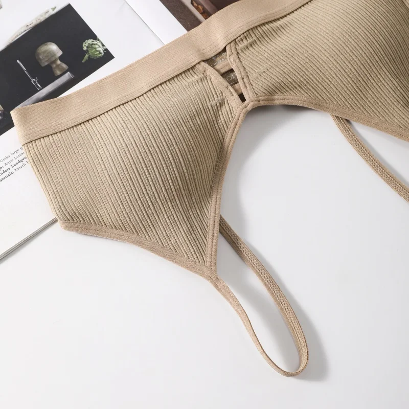 Fenlandwell Women's Ribbed Hollow Out Bralette Image 8