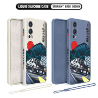 Initial D AE86 Phone Case for Oneplus Nord 2 9R 9 8T 8 7 7T Pro 6 5G Liquid Silicone Cover with Hand Strap