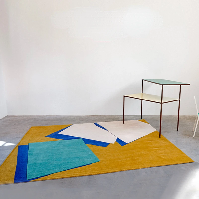 

Geometric Color Matching Plush Rugs for Bedroom Decor Carpets for Living Room Decoration Teenager Home Area Rug Fluffy Carpet