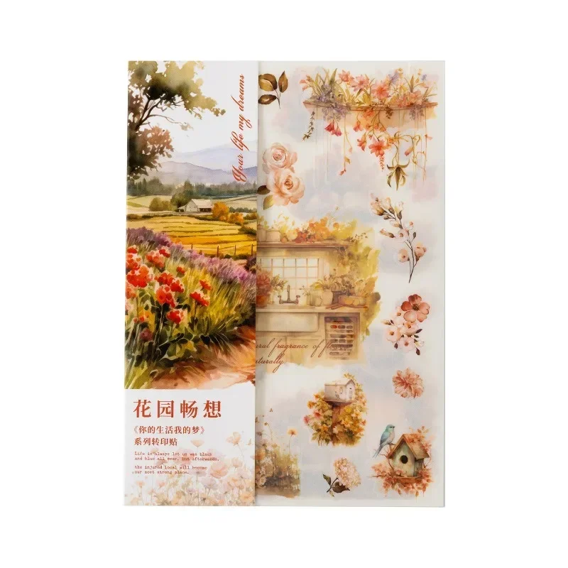 2Sheets Transfer paste Your life dream life decoration Comfortable Garden Flower diary Handbook Scrapbook cut 177*116mm