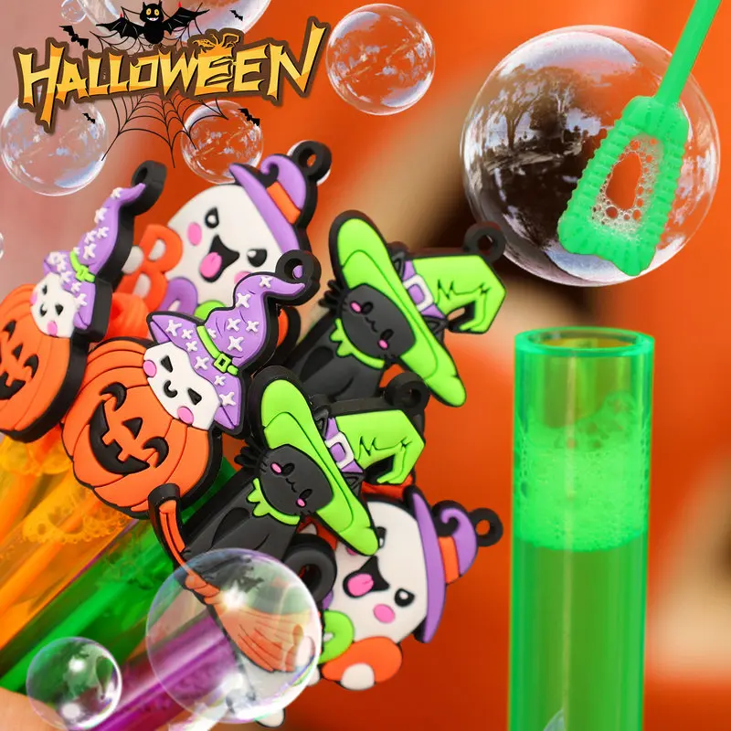 3 pçs halloween abóbora fantasma morcego bolha varinha garrafa de sabão tubo presentes diy para crianças horror decorações de festa de halloween suprimentos