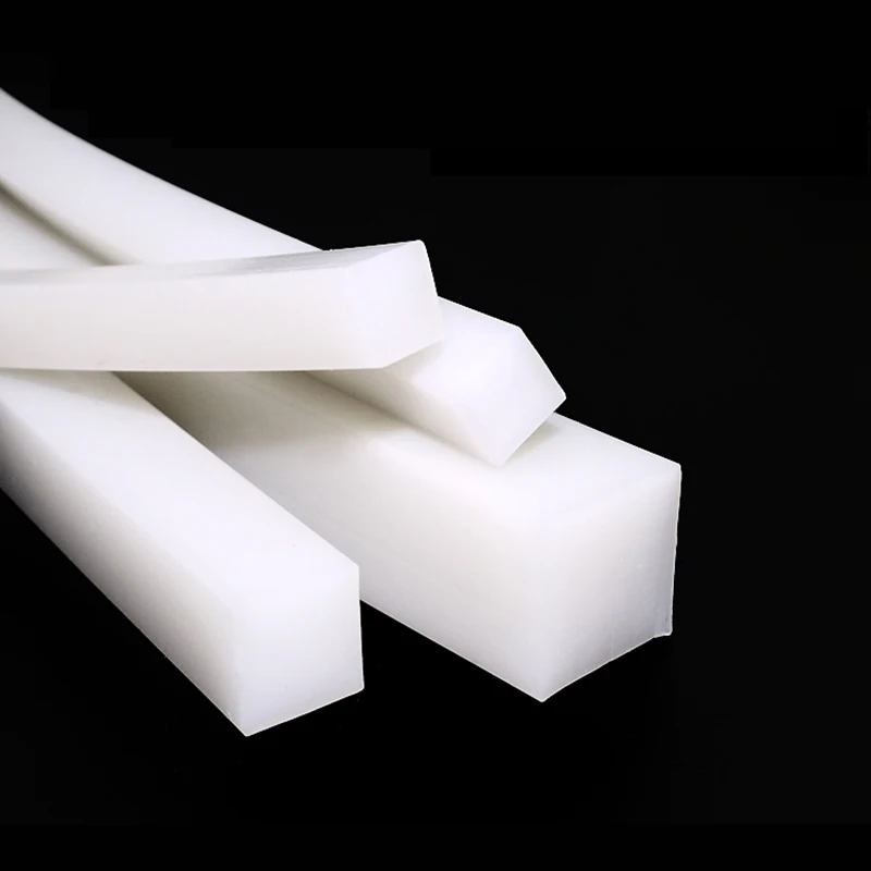5mm x 5mm/10mm/15mm/20mm/30mm High Temperature Resistant Solid Silicone Rubber Sealing Strip Weatherstrip