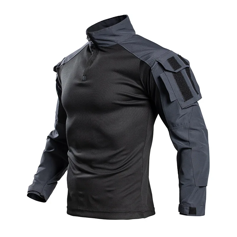 Lichtgewicht tactisch combat shirt heren 1/4 zip lange mouw snel drogend zomer ademend voor wandelen jagen training buitensporten
