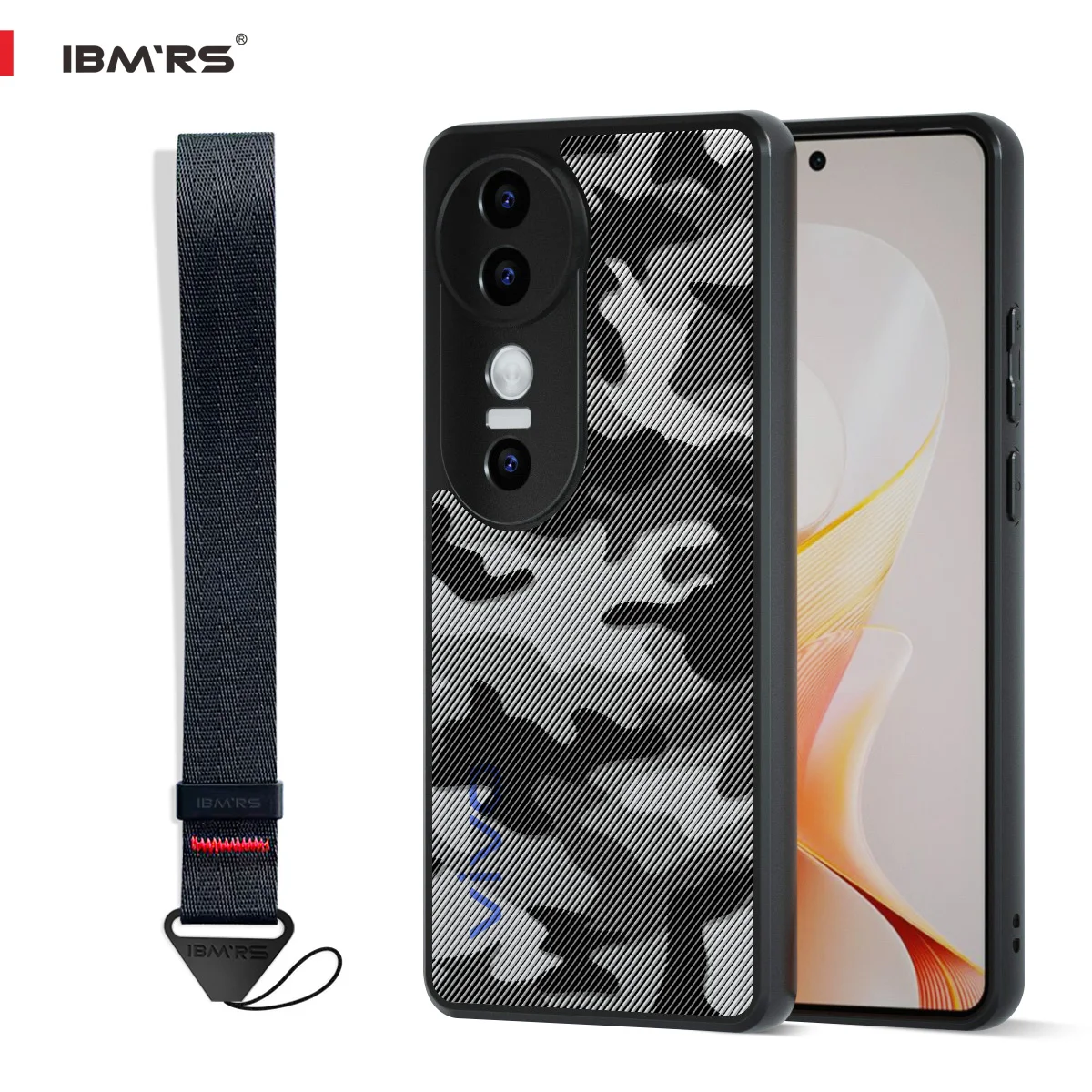 

for Vivo S19 5G Case, Military Camo Shockproof Protective Cover with Anti-Fingerprint & Wrist Strap, Heavy Duty Hard Back Case