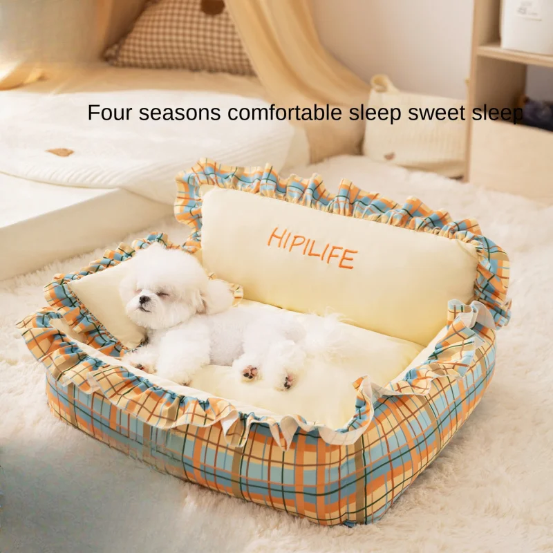 

2025 New Year Kennel Autumn and Winter Teddy Sleeping Four Seasons Small Sofa Bed Mat Cat Nest