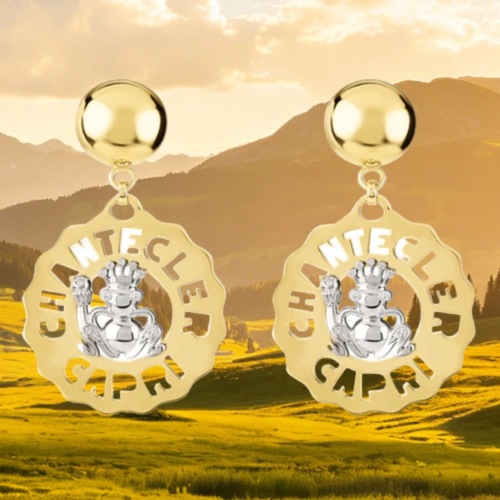 

Chanteclers 2026 Party Wear Earrings 925 Silver Gold Plated High-End Shiny Glamorous Female Ear Jewelry