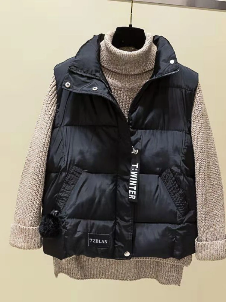 Gilet corto senza maniche da donna autunno inverno donna giacca imbottita in cotone caldo da donna semplice gilet antivento A155