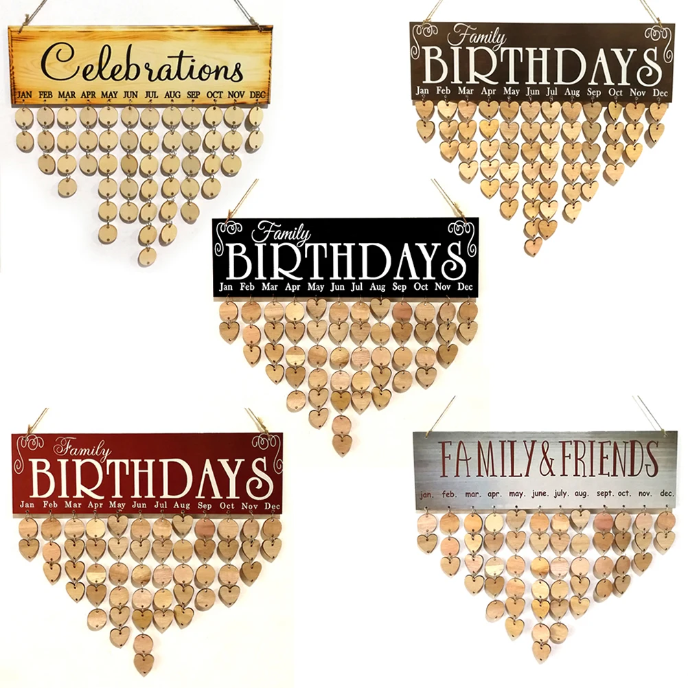 

50 Circle Rings 25 Heart Pieces 25 Round Wooden Discs DIY Home Decor Hanging Calendar Reminder Board Wooden Plaque Gift