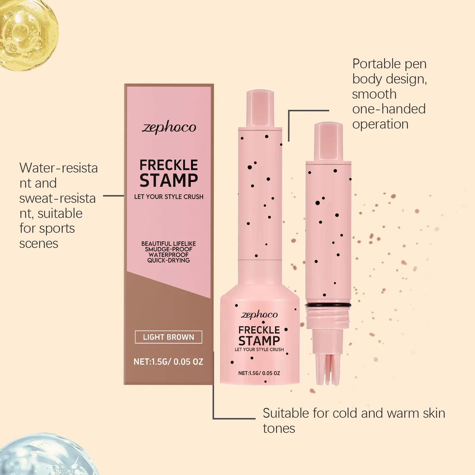 フェイスフェイクそばかすペン防水リアルなコンシーラードットスポットペンナチュラルソフトブラウンそばかす鉛筆メイクアップツール化粧品