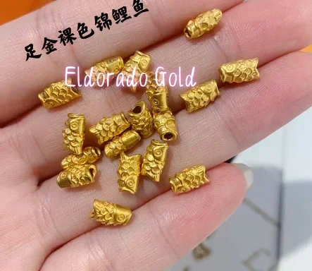 

Eldorado Gold Glod 3d hard charms 24k pure fish 999 accessories for bracelet diy beads