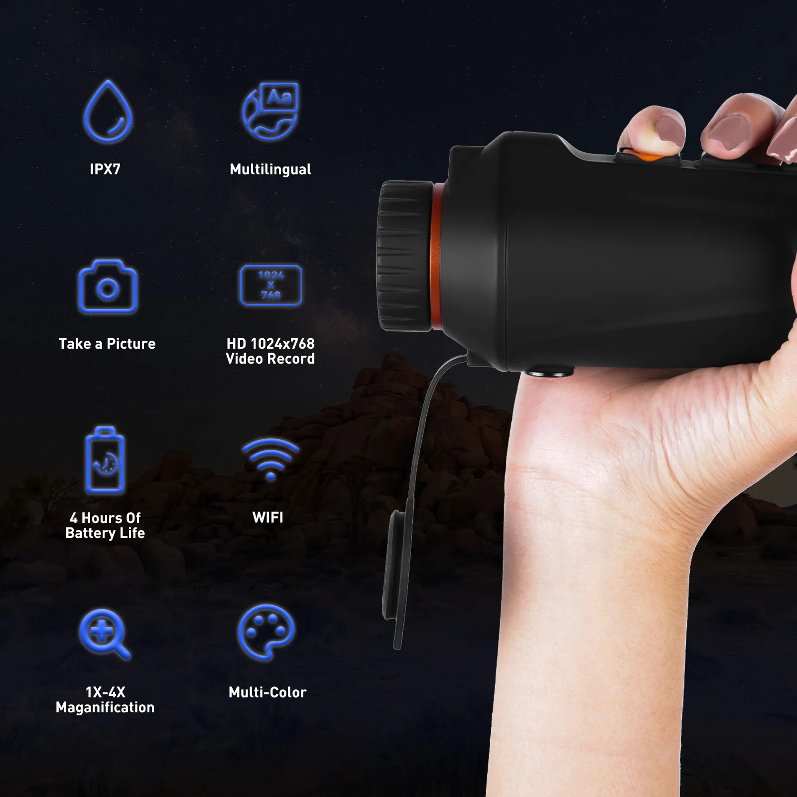 

OPTICS 384x288 IP67 Водонепроницаемая OEM ODM тепловизионная камера 1000 м обнаружение 50 Гц тепловизор для охоты