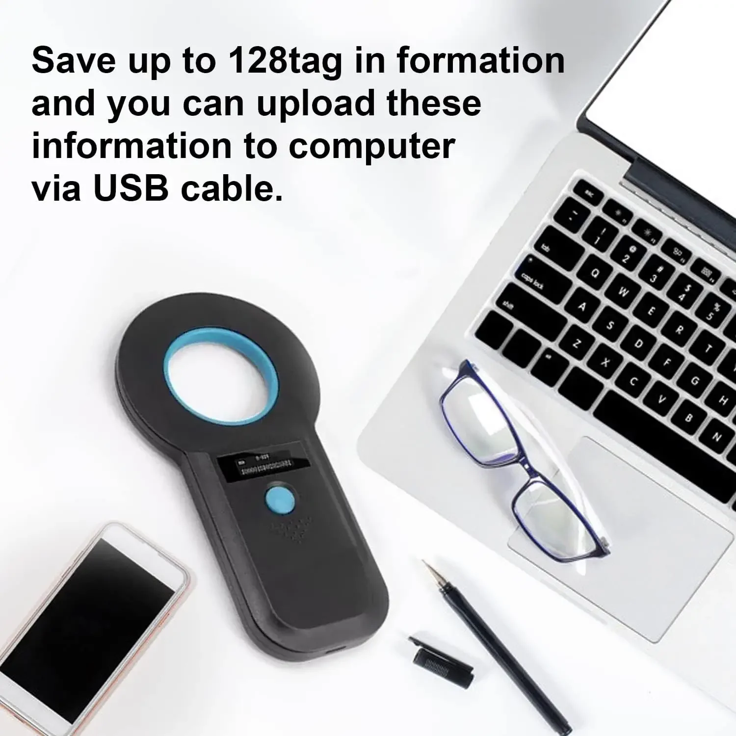 Сканер микрочипов для домашних животных, RFID EMID, портативный сканер чипов для домашних животных, перезаряжаемая бирка для хранения данных для животных для ISO 11784/11785, FDX-B