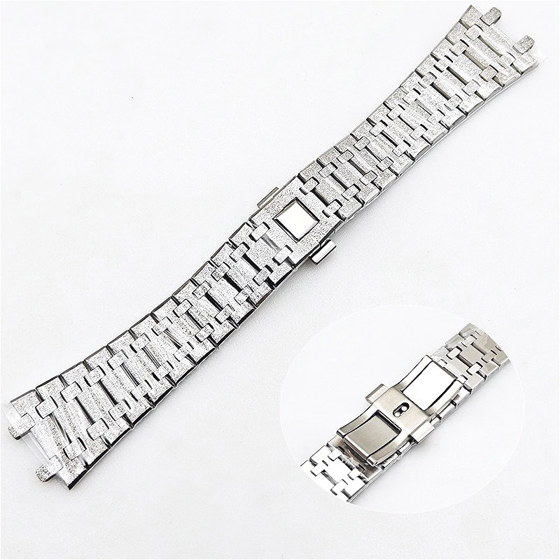 Custom LOGO, Repair Modification AP Watch Strap Accessories Oak Series 15400 15500 316 Stainless Steel Solid Watch Strap OEM