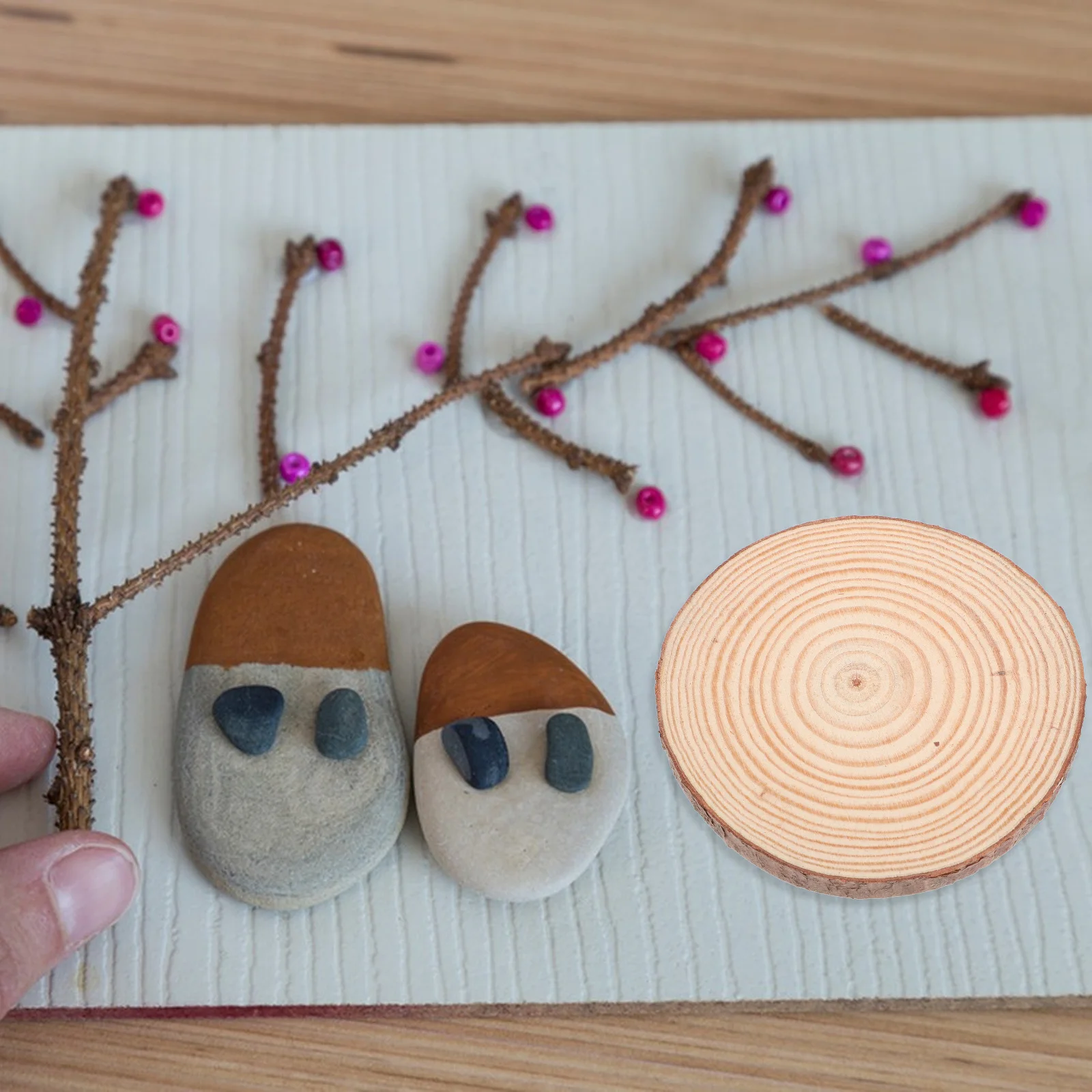 

12Pcs Pinewood Wooden Slices Unpainted Round Coasters DIY Crafting Accessories Natural Wood Discs Multi Function