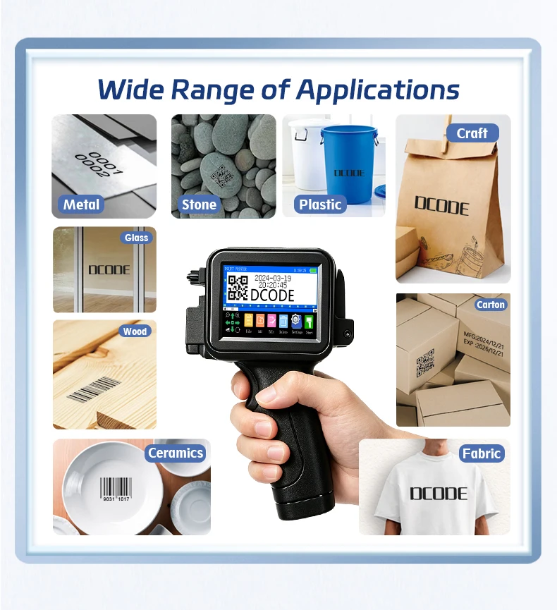 XTMINI 12.7mm Handheld Inkjet Printer Portable Printers Text QR Barcode Batch Nu