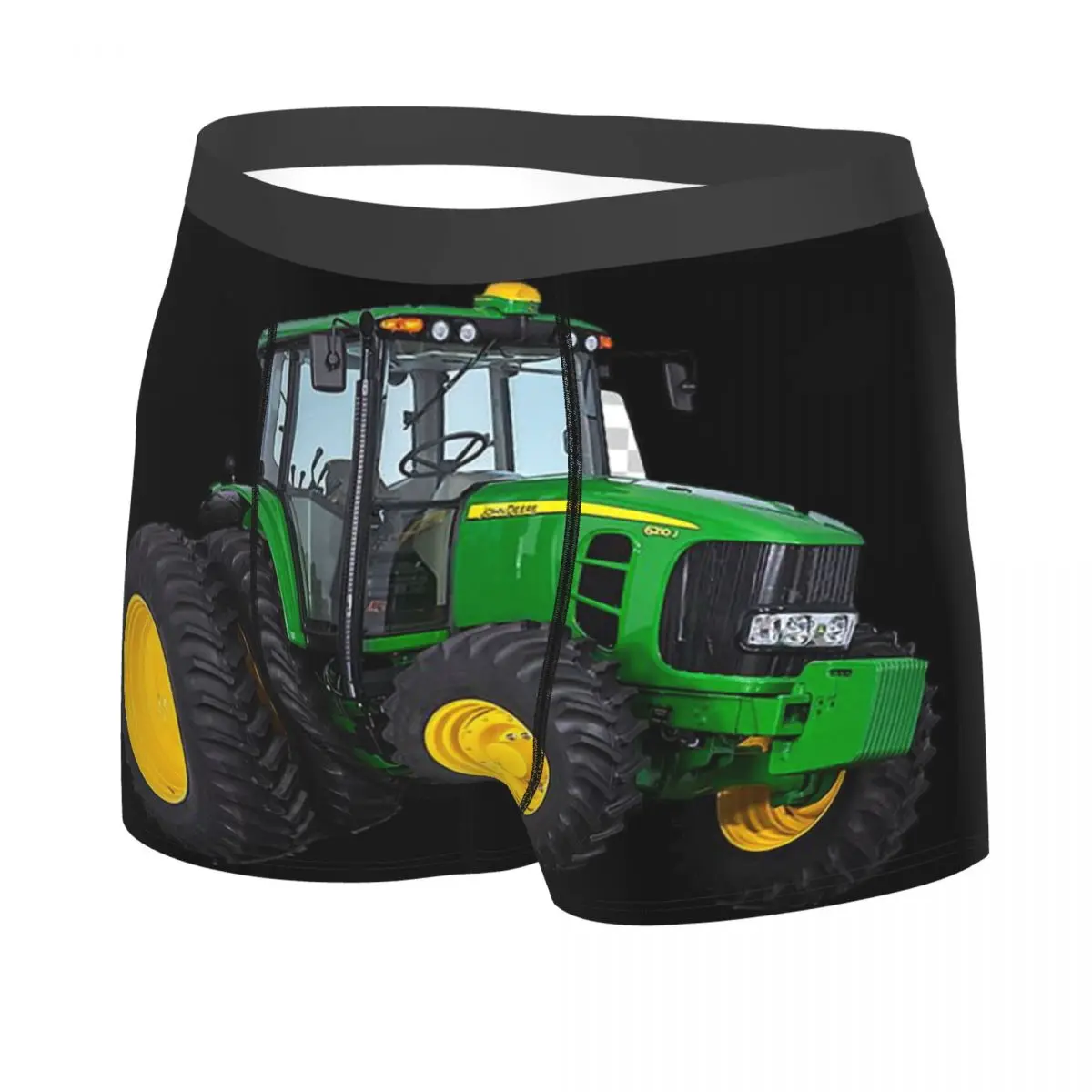 Green Distracted By Tractors Men's Boxer Briefs special Highly Breathable Underwear Top Quality 3D Print Shorts Birthday Gifts