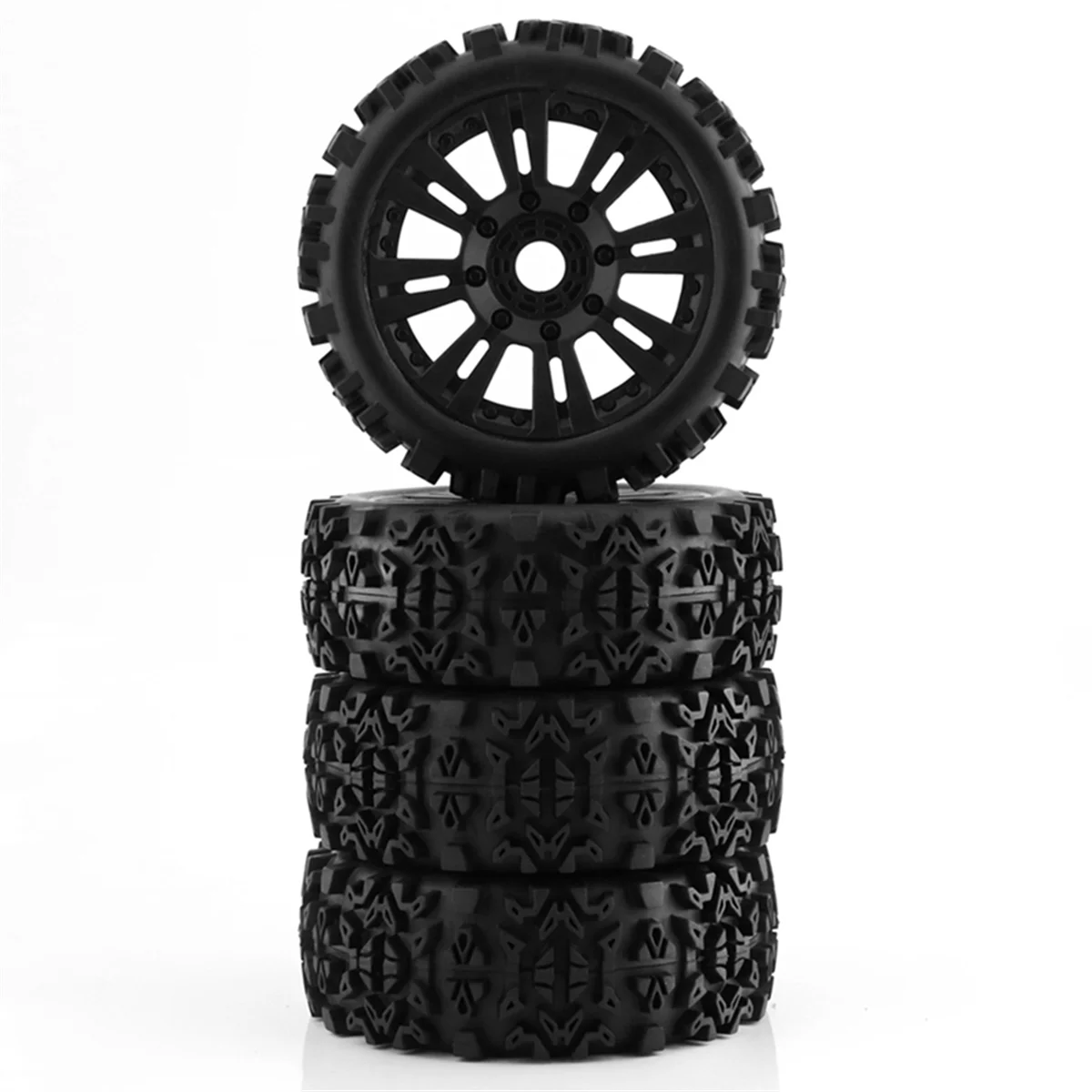 4PCS 1/8 Off-Road Car Buggy Wheels Tires 120Mm Rubber Rocks Tyres for Redcat Team Losi VRX HPI Kyosho HSP Carson