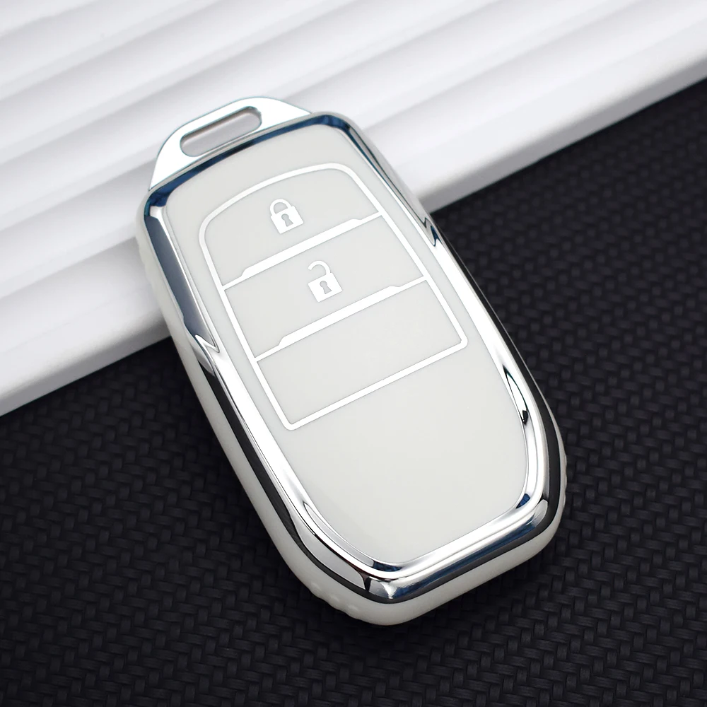2 przyciski Miękkie etui na kluczyk samochodowy TPU do Toyota Hilux Innova Rav4 Fortuner Yaris 2021 Protector Key Sheel Fob Akcesoria — zdjęcie 5
