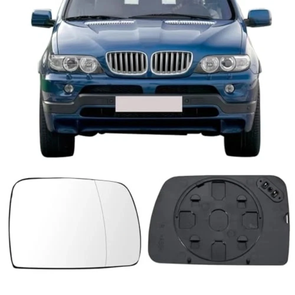 

Left&Right Side Blue Heated Wing Mirror Glass Angle Rearview Mirror for BMW X5 E53 1999 2000 2001 2002 2003 2004-2006