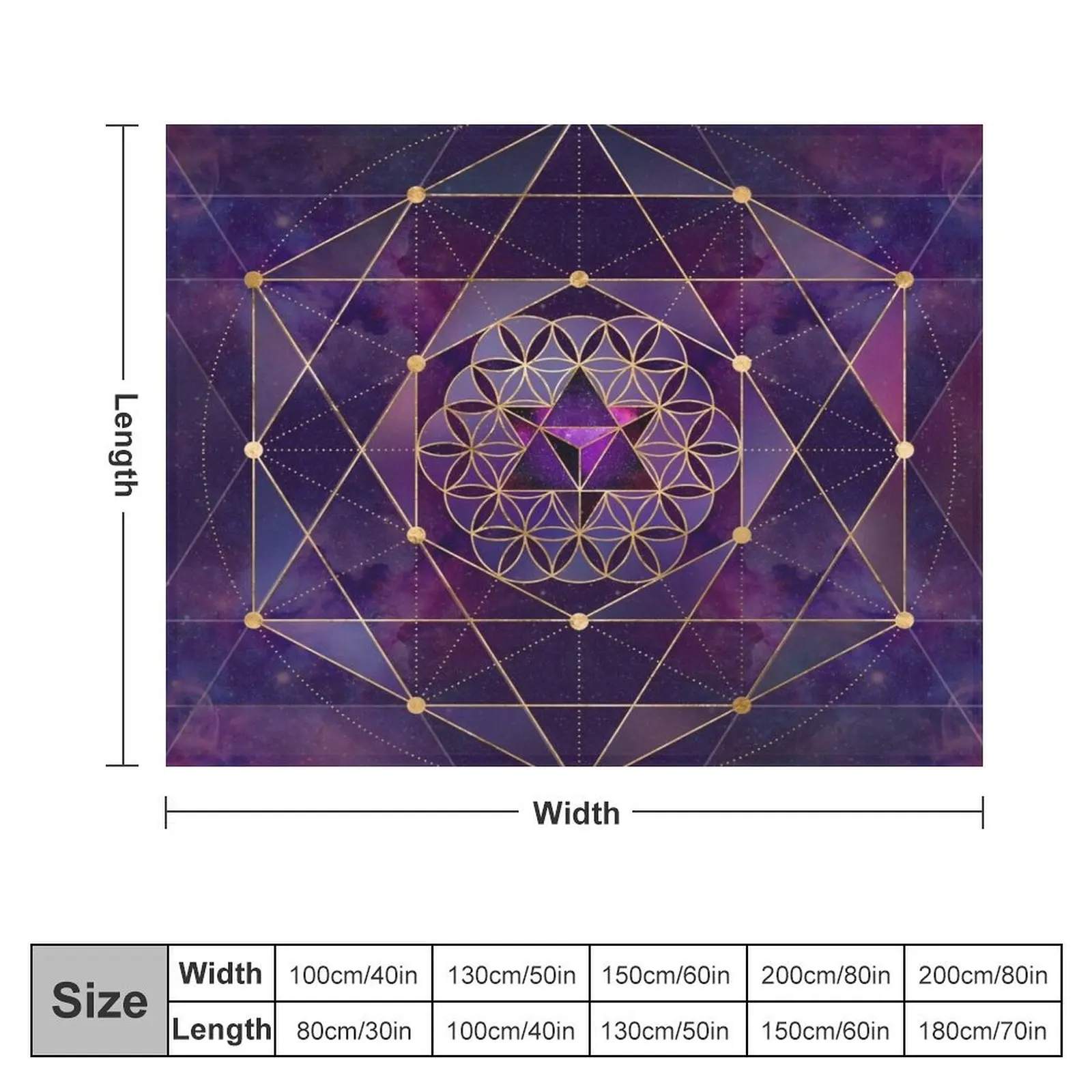 Merkabah in flower of life - Sacred Geometry Throw Blanket Luxury Throw Plush Thins Blankets