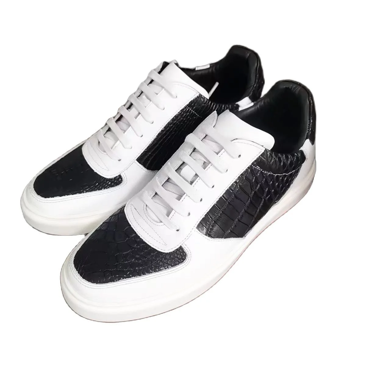 

2023 new arrival Fashion crocodile skin leather& cow leather causal shoes men,male Sneaker PDD206