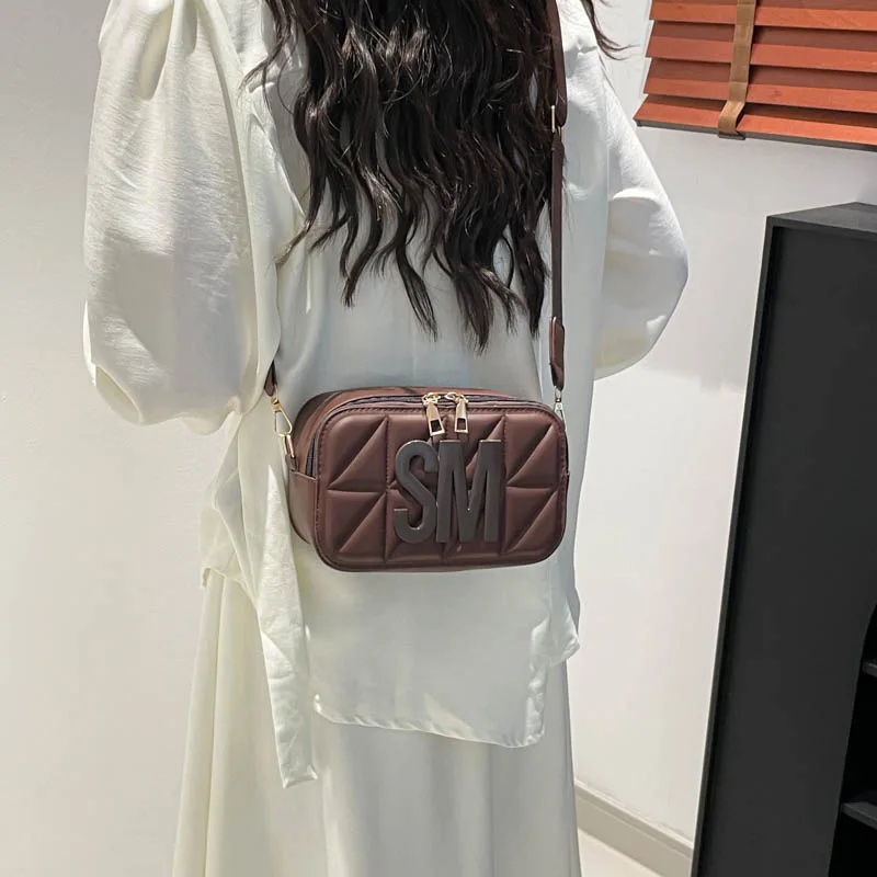 حقيبة مربعة بحزام عريض لعام 2025، محفظة كتف أنيقة للنساء، حقيبة كروس بسيطة، حقيبة عصرية ليلاً ونهارًا، حقيبة حبال منفعلة #2