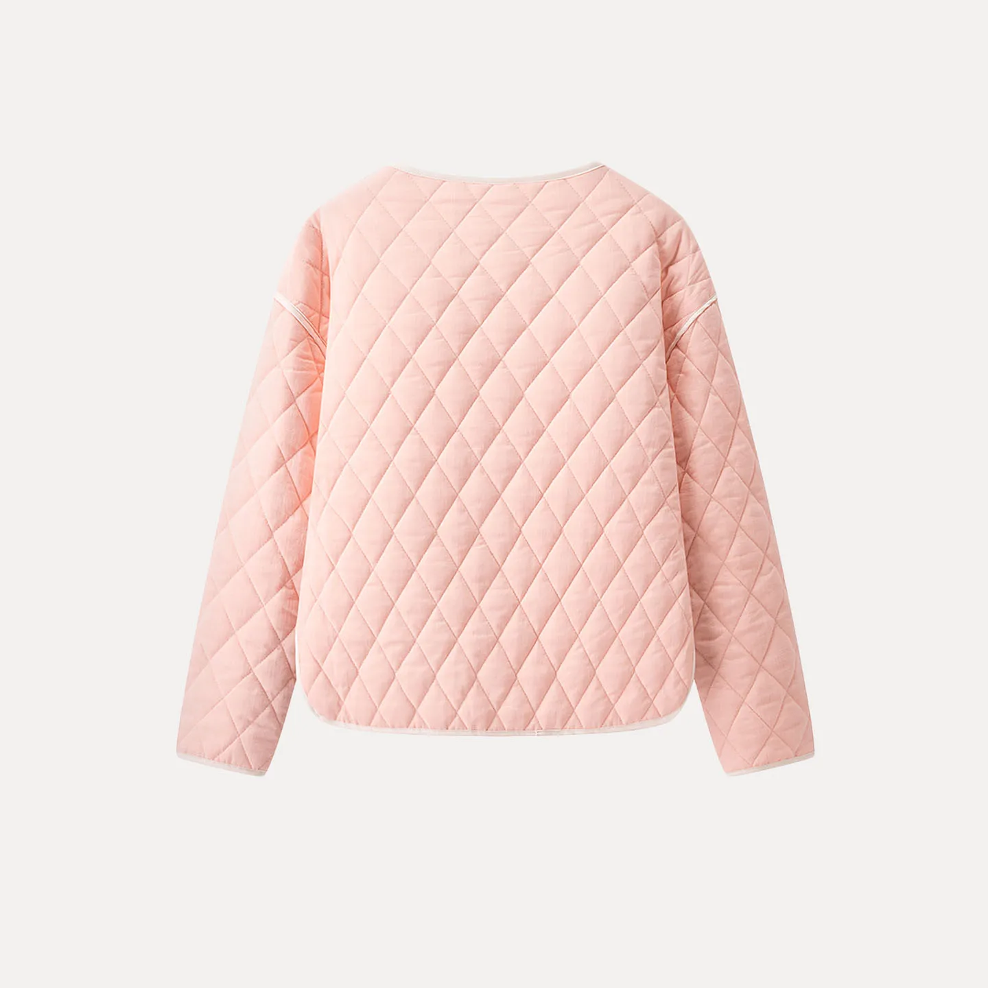 

Sweet Pure Color Cotton Jaet 2025 Осень New Sle Women's Faion Daily Match Z Commute Straight Tube Long Sve rou...